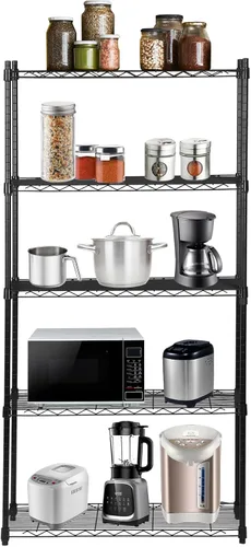 Miniatura 9 de ZenStyle Estantería de almacenamiento ajustable de 4 estantes, estante de alambre organizador de acero resistente, estante de almacenamiento