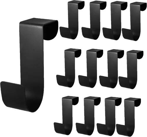 Miniatura 9 de Biaungdo 6 Piezas Ganchos para Puerta de Gabinete, Ganchos Colgadores Organizadores Soporte de Acero Inoxidable Marrón para la Parte Posterior