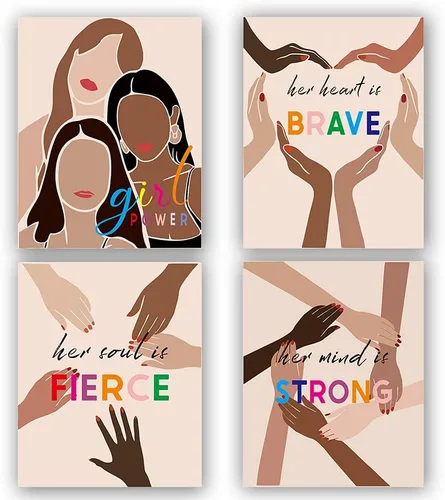 Miniatura 14 de Lienzo enmarcado para pared, póster motivacional de niña negra, pintura artística de niña afroamericana, arte de pared inspirador de niña negra