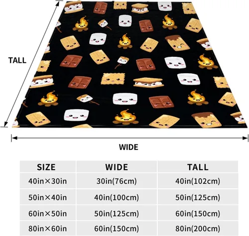Miniatura 4 de Linda manta de S'Mores ligera de felpa mullida súper suave, manta de franela de forro polar para decoración del hogar, regalos para cama, sofá, sala