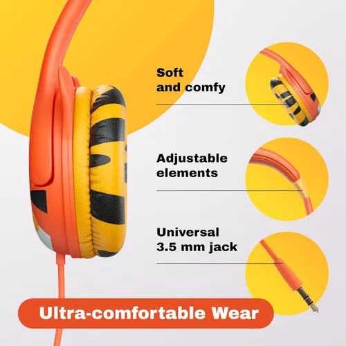 Miniatura 8 de Kidrox - Audífonos con cable para niños pequeños de 1 a 7 años — Audífonos para bebés con volumen limitado de 85 dB para viajes en avión y automóvil