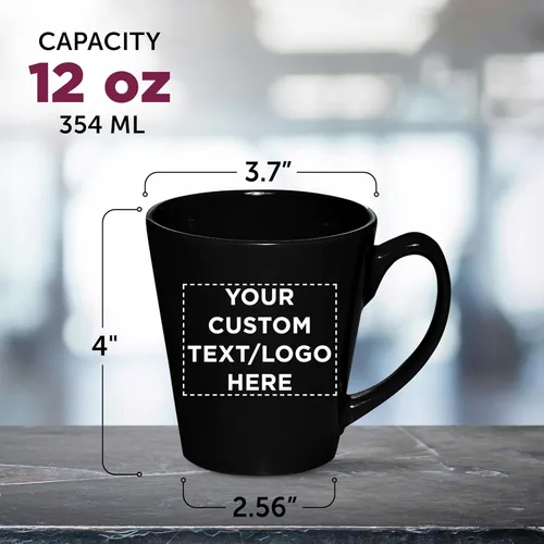 Miniatura 5 de DISCOUNT PROMOS Taza de café con leche de cerámica brillante personalizada de 12 onzas, juego de 10/50/100 unidades personalizadas, paquete a