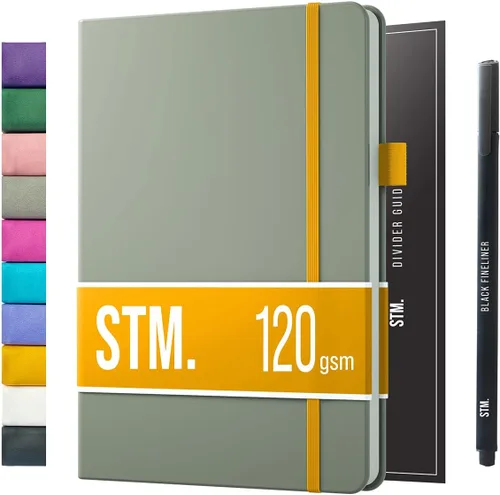 Miniatura 17 de Cuaderno de diario con puntos y cuadrícula A5 Cuadernos diarios en blanco para escritura personal, trabajo, mujeres Papel grueso de 120gsm, tapa