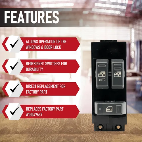 Miniatura 2 de Interruptor de elevalunas eléctrico Master – Delantero Izquierdo Lado del Conductor – Compatible con Tesla Model 3, Modelo Y – 2020-2024 – Sustituye