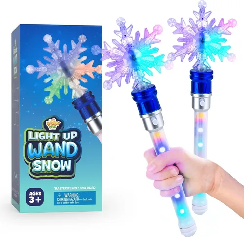 IPIDIPI TOYS Varita de copo de nieve – Varita mágica giratoria iluminada para niños, hadas de princesa, rellenos de calcetines de Navidad, juguetes
