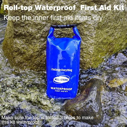 Miniatura 6 de Kit de Primeros Auxilios Impermeable con Tapa Enrollada para Barco, Kit de Emergencia con Contenidos Impermeables para Pesca, Kayak, Canotaje