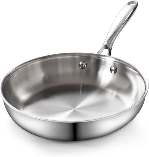 Miniatura 9 de Cooks Standard Sartén de Freír de Acero Inoxidable, Wok Sartén para Saltear Multi-Capa de 10 Pulgadas, Sartén de Cocina, Plateado