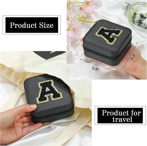 Miniatura 5 de Parima Regalos de graduación para ella, estuche de joyería de viaje de moda, regalos personalizados, joyero de viaje negro, regalos de cumpleaños