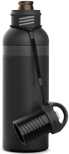 BottleKeeper X - Botella aislada al vacío de doble pared con un abridor de botellas integrado en la tapa atada – Cuello largo de 12 onzas – Protege