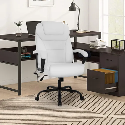 Miniatura 2 de Silla de oficina grande y alta, silla ergonómica de computadora de 500 libras, respaldo alto, silla de escritorio de piel sintética, asiento ancho