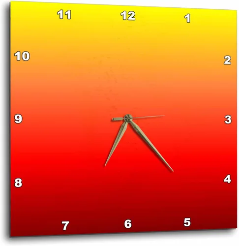 3dRose Gradiente amarillo brillante, naranja y rojo - Reloj de pared, 10 x 10 pulgadas (DPP_215456_1)