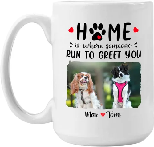 Miniatura 22 de Taza de café con imagen de perro y mamá, taza de café de 11 onzas y 15 onzas, taza de café personalizada para mamá de perro, tazas para dueños