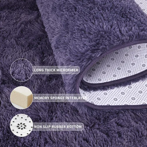 Miniatura 4 de Tepook - Alfombra súper suave y peluda para dormitorio, alfombras modernas peludas para niños para sala de estar, alfombra de felpa