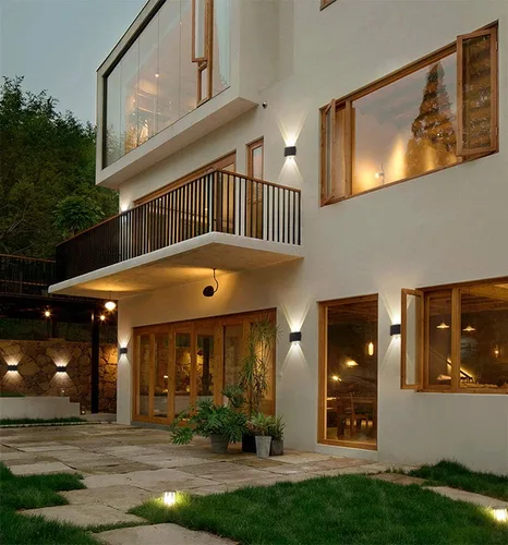 Miniatura 6 de Yosoan Moderna lámpara de pared LED IP65 impermeable con placa de respaldo, 8W 86V-265V blanco cálido 3000K aluminio interior exterior montaje