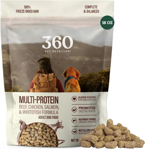 Miniatura 18 de 360 Pet Nutrition Alimento crudo liofilizado para perros – Receta de carne de res con hígado y órganos, alta proteína con omega-3, frutas, verduras
