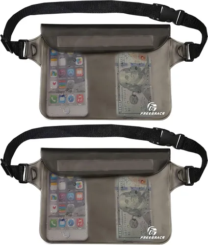 Freegrace Juego de bolsas impermeables con correa para la cintura/funda para mantener tu teléfono y objetos de valor secos y seguros. Bolsas secas