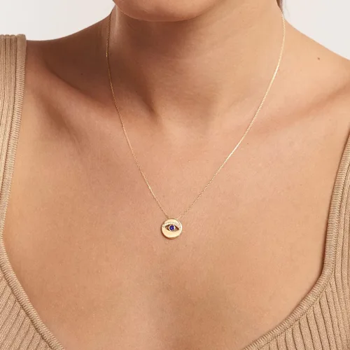 Miniatura 3 de GELIN Collar de oro macizo de 14 quilates con zafiro de diamante para mujer, Oro, Diamante