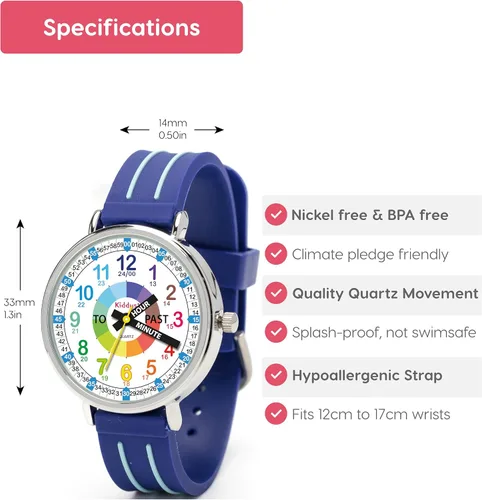 Miniatura 6 de Kiddus Reloj para niños, niños y niñas, reloj de aprendizaje de tiempo para niños, primer reloj de pulsera a partir de 5 años, manecillas de horas