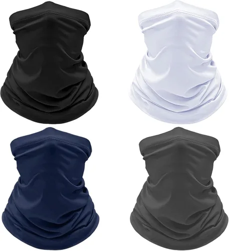 Miniatura 10 de Paquete de 4 polainas refrescantes para el cuello, máscara facial con protección contra el polvo y los rayos UV, bufanda para hombres y mujeres