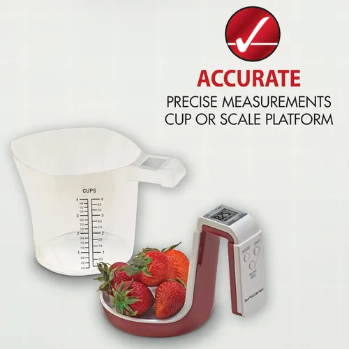 Miniatura 2 de Escala digital de taza de medición de cocina Báscula de alimentos de 4 tazas, taza lavable desmontable, tara, 5 modos, g/lb-oz/fl oz/taza