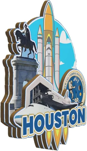Miniatura 2 de Imán de madera para nevera de Houston, Texas, Estados Unidos, 3091, monumentos de viaje, coleccionables, recuerdos, decoración hecha a mano