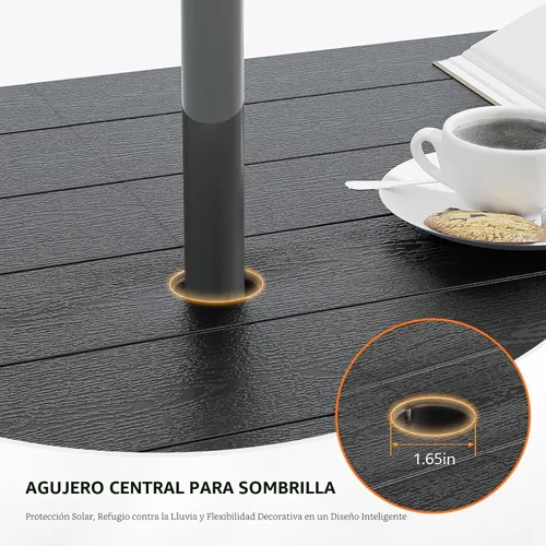 Miniatura 4 de VINGLI Juego de mesa y banco de picnic plegable, muebles de comedor portátiles al aire libre para camping, patio, patio trasero, parte superior