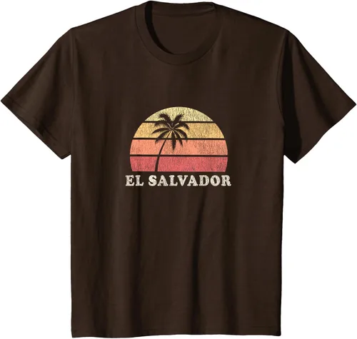 Miniatura 49 de El Salvador Vintage 70s Retro Throwback Design Camiseta, Azul