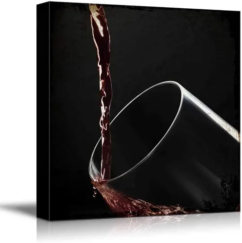 Miniatura 10 de wall26 - Lienzo decorativo cuadrado para pared, copas de vino con botella de vino y uvas, impresión giclée, arte moderno para el hogar, listo