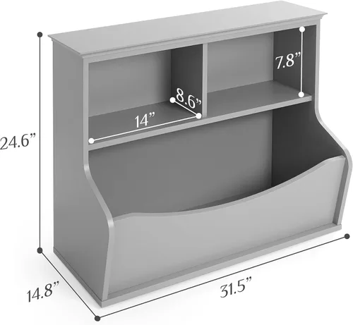 Miniatura 3 de Amazon Basics Estantería multifuncional de 3 estantes para niños y organizador de almacenamiento de juguetes para habitación de niños, dormitorio