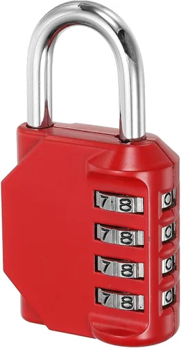 Miniatura 8 de PATIKIL Candado de combinación de 4 dígitos de 3 pulgadas de largo, cerradura de combinación reiniciable de aleación de zinc impermeable para caja