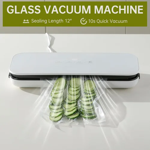 Miniatura 3 de THETCHRY Sellador al vacío para alimentos, 65 kpa de potencia de succión de precisión 6 en 1, ahorrador de alimentos rápido y compacto con 20 bolsas