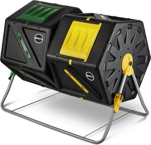 Miniatura 12 de Miracle-Gro - Contenedor de doble cámara para composta, para exteriores, 2 puertas corredizas (2 x 70 litros)