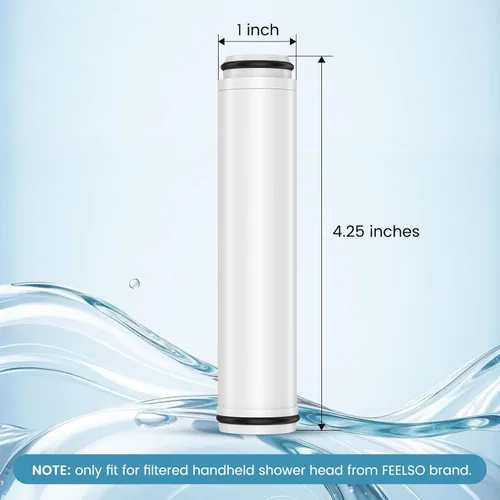 Miniatura 2 de FEELSO Filtro de ducha para cabezal de ducha de mano, paquete de 2 filtros de repuesto de 15 etapas para agua dura, elimina cloro y sustancias