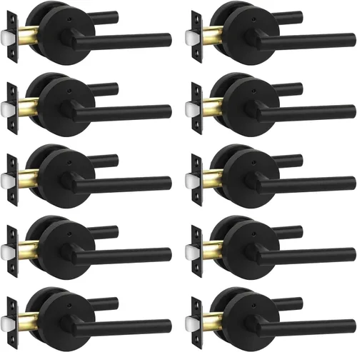 Miniatura 11 de Goldenwarm - Paquete de 1 picaporte negro inactivo de una sola cara, con tirador de puerta de extracción mate, resistente, para armario o despensa