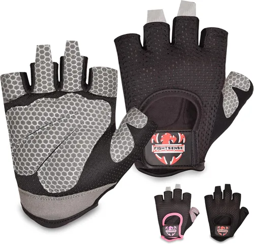 Miniatura 10 de FIGHTSENSE Guantes de levantamiento de pesas con protección completa de la palma de la mano, guantes de entrenamiento para hombres y mujeres