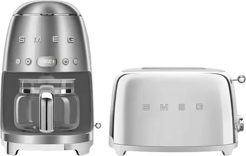 Miniatura 15 de Smeg Paquete de cafetera de goteo retro y tostador de 2 rebanadas (negro)