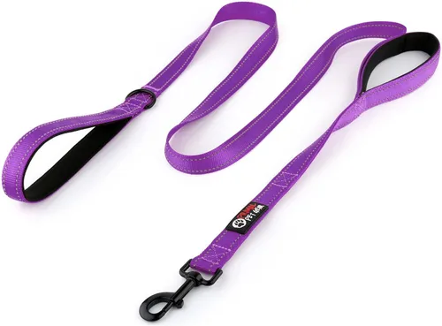 Miniatura 10 de Correa de perro de 6 pies con asa acolchada de tráfico, resistente, doble asa para un mayor control de capacitación en seguridad, perfecto para Negro