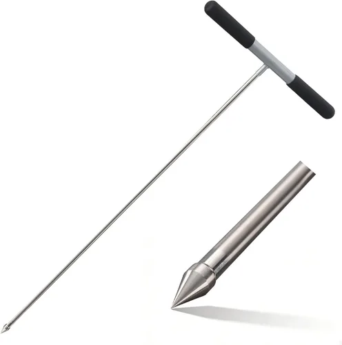 Varilla de sonda de suelo, herramienta localizadora de tanque séptico de 33 a 48 pulgadas, varilla de sonda de acero inoxidable, varilla de sonda de