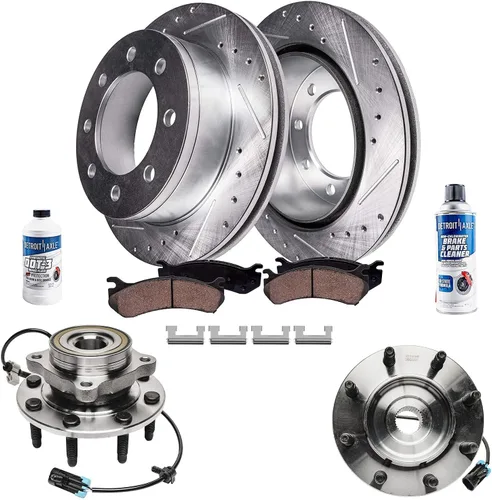 Miniatura 34 de Detroit Axle - Rotores de freno para Ford 2013-2019 Explorer Taurus Flex Lincoln MKT MKS, rotores de freno de disco ranurados perforados de repuesto