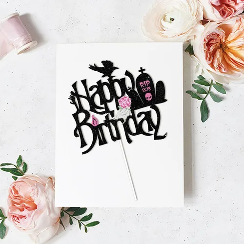 Miniatura 4 de Decoración para tarta de feliz cumpleaños RIP Twenties – Death to My Twenties RIP to My 20s Dirty 30 Birthday Glitter Cake Topper – Decoración
