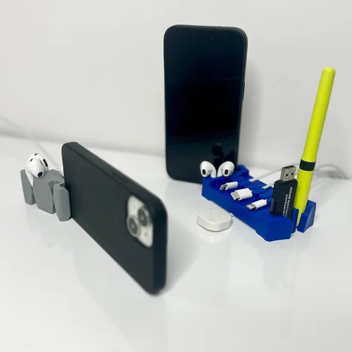 Miniatura 3 de CordBrick /DeskBrick - Paquete de soportes para cables con peso para mesita de noche y escritorio, cargador de teléfono, organizador de cables