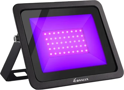 Miniatura 8 de Luz negra LED de 395 nm de 10 W con enchufe e interruptor estándar de EE. UU., cable de alimentación de 4.9 pies, luz negra impermeable IP66 se