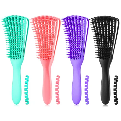 Peine desenredante para cabello afroamericano/africano texturizado 3a a 4c, peine desenredante de nudos para el cuero cabelludo y masaje para
