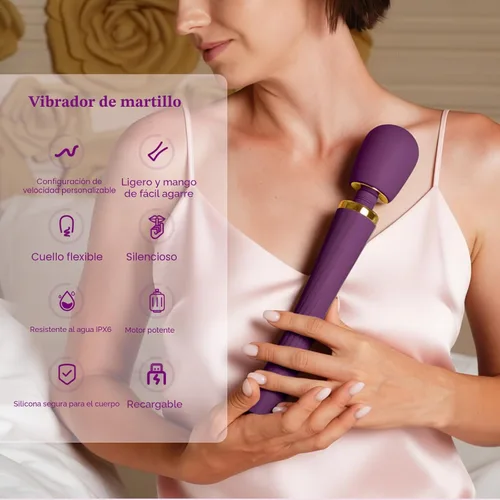 Miniatura 2 de Tracy's Dog Vibrador de varita para mujeres, juguetes sexuales para adultos con 5 modos y 3 velocidades para estimulación del pezón del clítoris