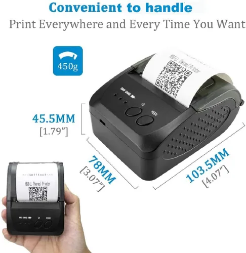 Miniatura 5 de NETUM Impresora Bluetooth de Recibos, Impresora Térmica Mini POS de 58mm Impresora Personal Portátil de Facturas de 2 Pulgadas para Ventas