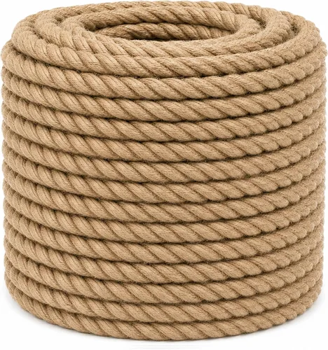 Miniatura 10 de Cuerda de yute trenzado Manila (1 pulgada x 10 pies) cuerda de cáñamo gruesa natural para manualidades, náutico, barandillas, hamaca, decoración