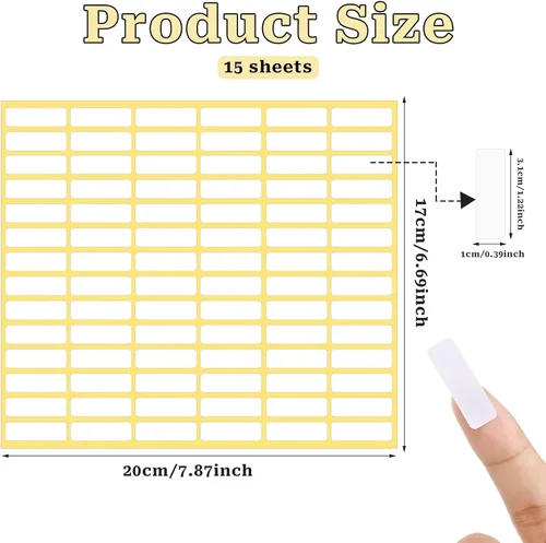 Miniatura 2 de 1260 Piezas de Etiquetas Adhesivas Blancas Mate Pequeñas Etiquetas en Blanco Removibles Etiquetas Adhesivas de Precio para Frascos Cajas Escuela