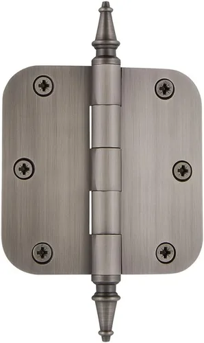 Miniatura 83 de Grandeur Hardware 824304 Bisagra residencial con punta de bellota de 3.5 pulgadas con esquinas de radio de 5/8 pulgadas en peltre antiguo