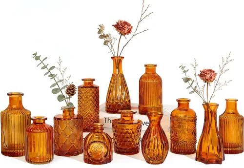 Miniatura 23 de UPBUD Juego de 36 jarrones de vidrio transparente para brotes, mini jarrón de flores para centros de mesa, pequeños jarrones transparentes a granel