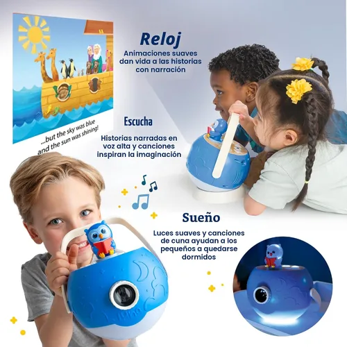 Miniatura 7 de Proyector de Libros para Niños – 6 Biblias & 5 Cuentos Clásicos de Lectura en Voz Alta, 10 Canciones & Luz Nocturna & Música Tranquila para Soñar